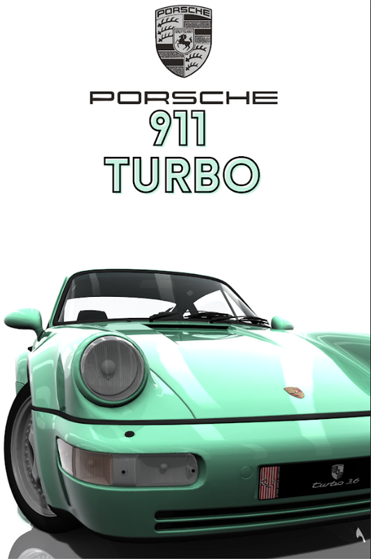 Porsche 911 Turbo 3 Poster 24x36 - Sports Car Classic Performance Vehicle Art