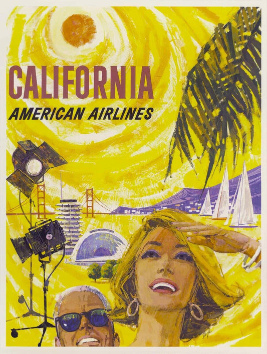 1965 American Airlines California Poster | Boyle Art | Classic West Coast Travel