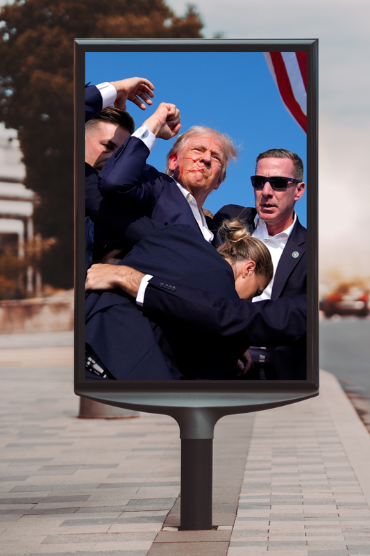 Donald Trump Patriotic Fist-Pump Assassination Attempt 4k Prints poster Shooting - PosterFire.com