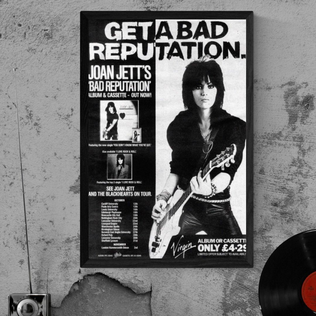 Joan Jett Bad Reputation tour cd and cassette poster 24x36 rock pop punk music