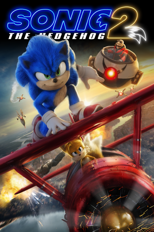 Sonic the Hedgehog 2 (2022) 24x36 Movie Poster Animated Family Action Adventure