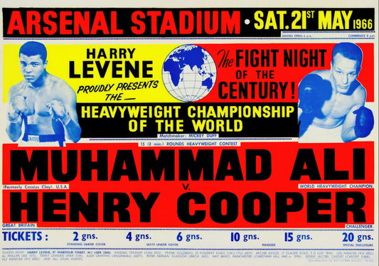 Muhammad Ali vs Henry Cooper Boxing Poster 24x36 - 1963 Heavyweight Bout, Legend - PosterFire.com