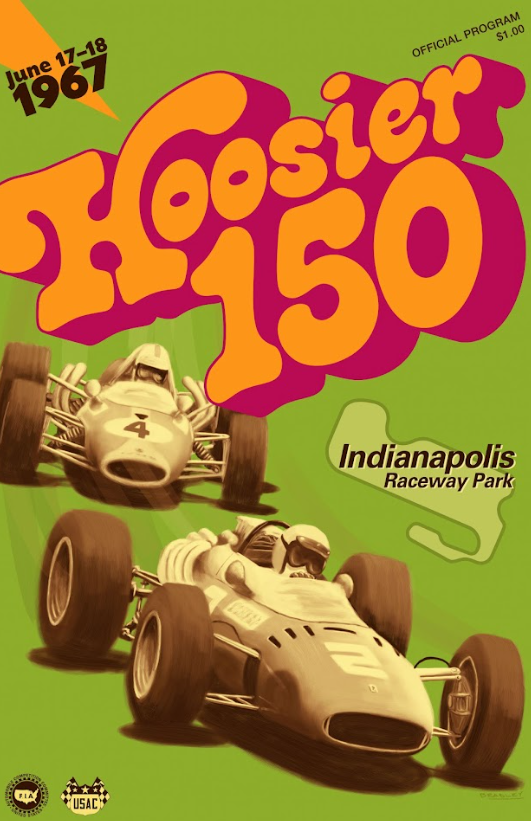 Hoosier 150 1967 Car Racing Poster - Classic American Motorsport Event, Vintage - PosterFire.com