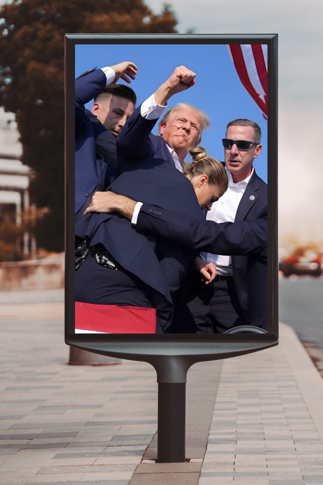 Donald Trump Patriotic Fist-Pump Assassination Attempt 4k Prints poster Shooting - PosterFire.com