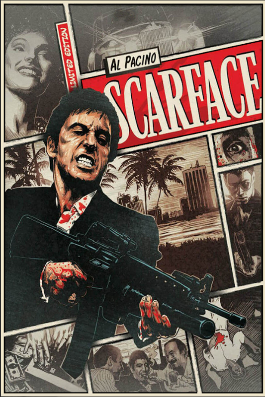 Scarface 1983 Poster 24x36 - Al Pacino Crime Classic - Iconic Gangster Film