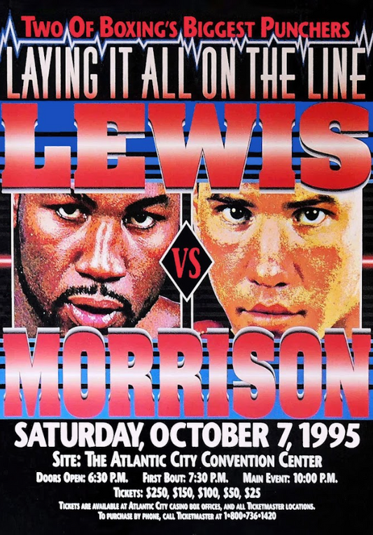 Lewis vs Morrison Poster 24x36 - Heavyweight Clash, Power Punches, Legendary - PosterFire.com