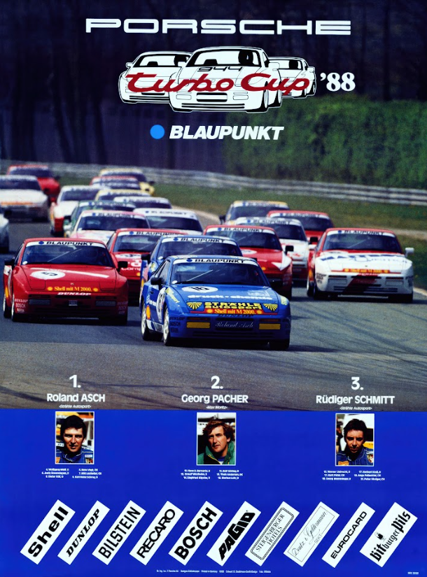 Turbo Cup 1988 Car Racing Poster - Classic Motorsport Event, High-Speed - PosterFire.com