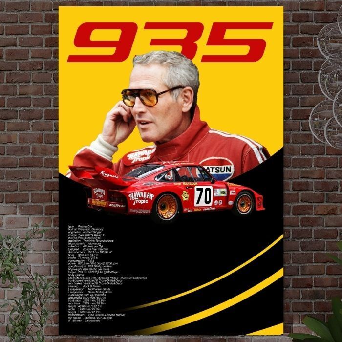 Porsche 935 Paul Newman germany racing poster 24x36 car 911 bmw tuner dtm motor - PosterFire.com