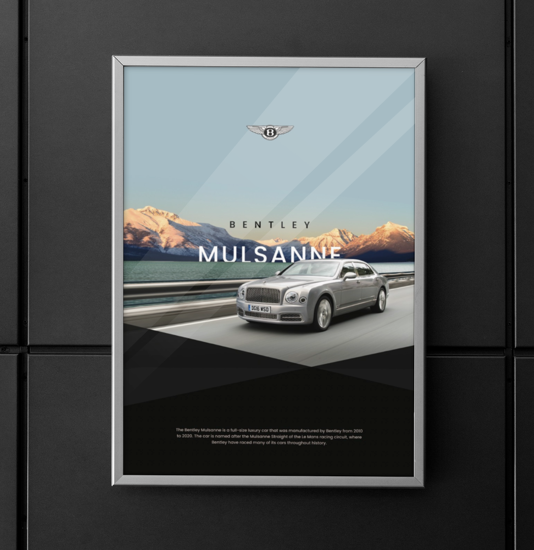 Bentley Mulsanne GT 24X36 Poster Luxury Continental Rolls Royce British GTO