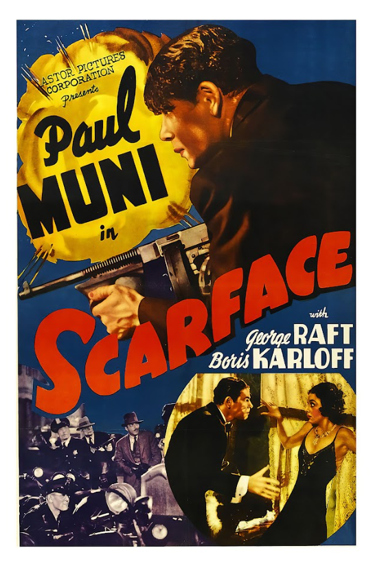 Scarface (1932) Poster 24x36 Classic Gangster Film with Paul Muni as a Powerful - PosterFire.com