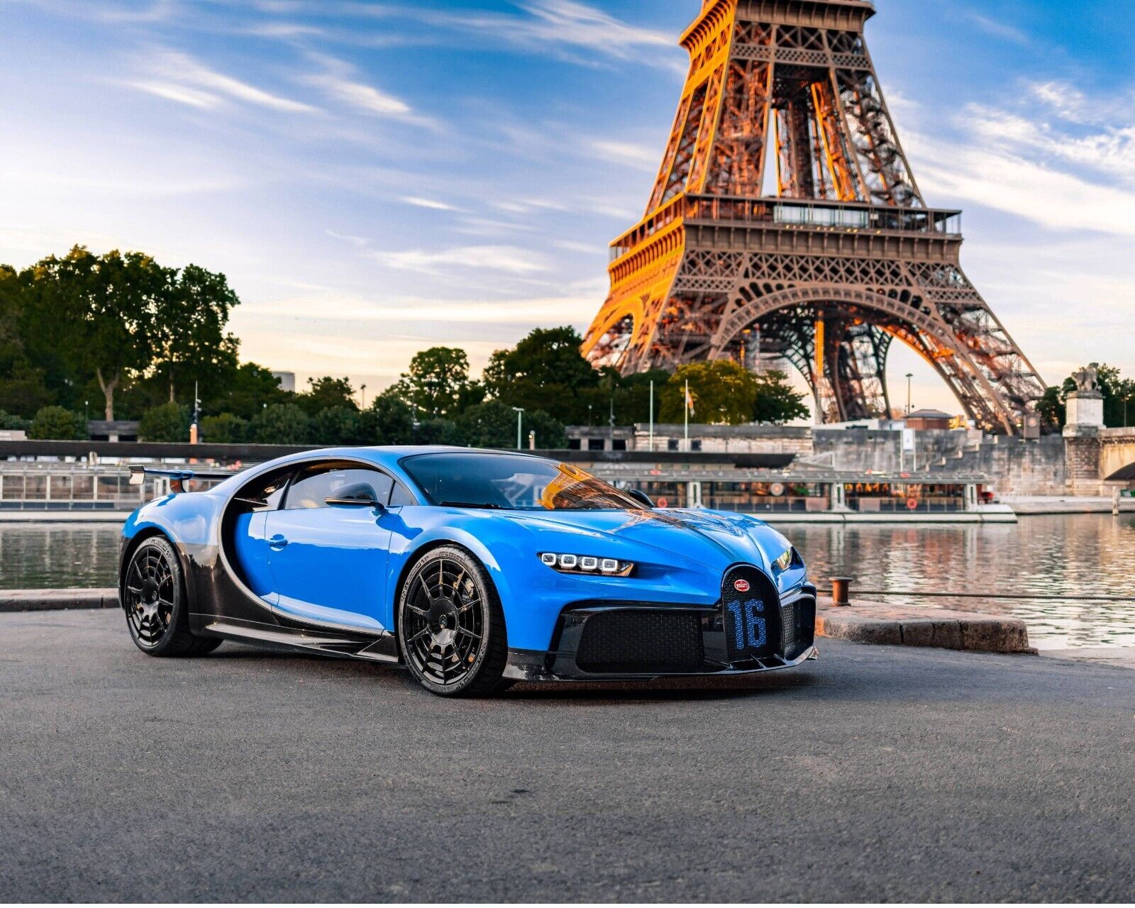 Bugatti Chiron 30x24 lanscape eiffel italy supercar 1500hp art paris game room - PosterFire.com