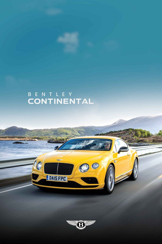 Bentley Continental GT 24X36 Poster Luxury spectre Rolls Royce British phantom