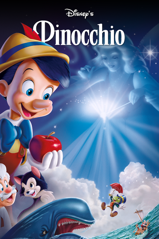 Pinocchio 1940 Movie Poster 24x36 - Classic Disney Animated Film Featuring