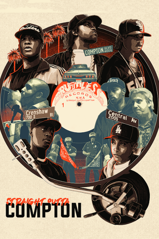 Straight Outta Compton 2015 Movie Poster 24x36 - N.W.A. Hip-Hop Drama Music - PosterFire.com