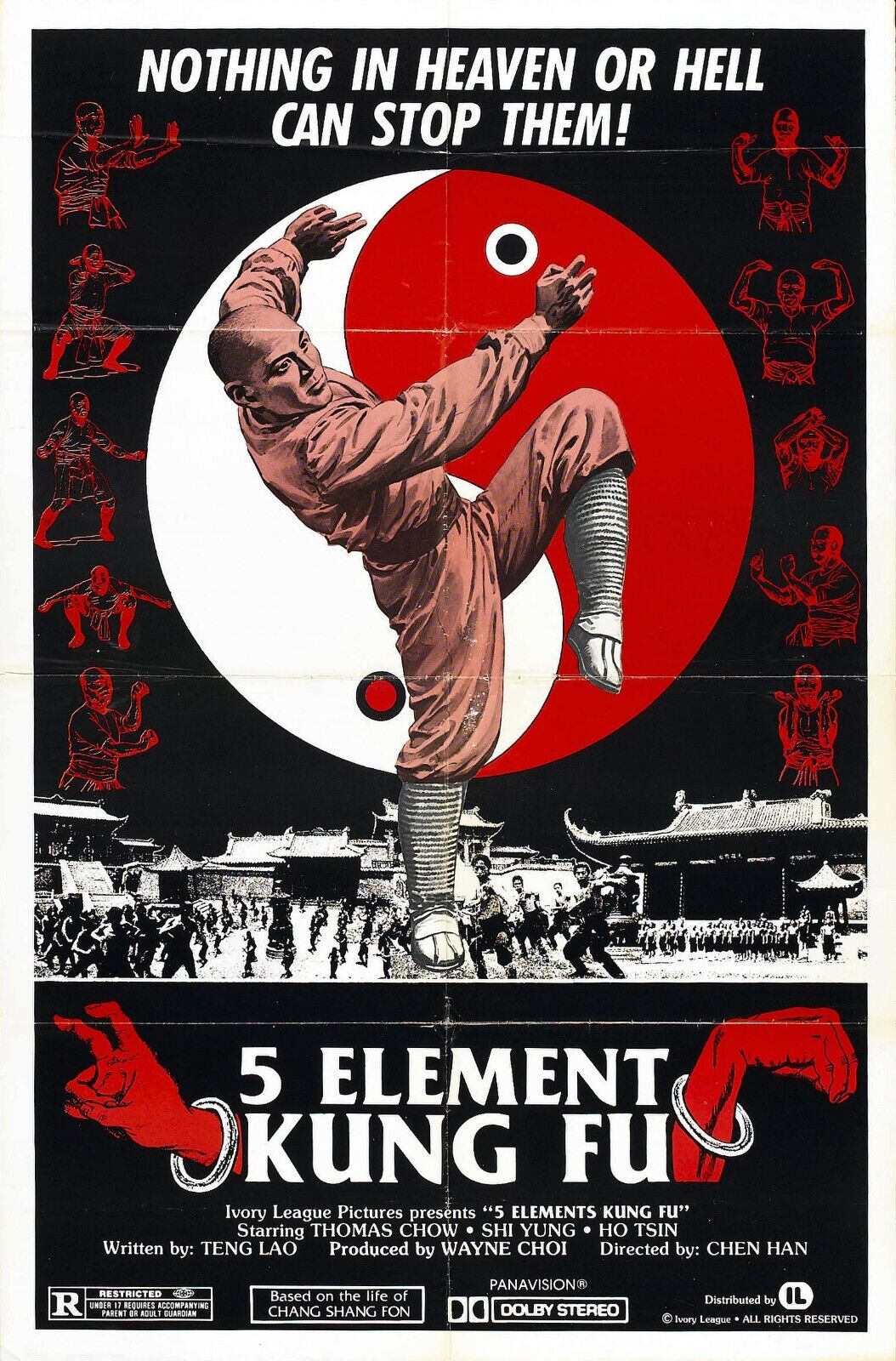 5 Element Kung Fu Movie Poster - Vintage Martial Arts Collectible Art Print - PosterFire.com