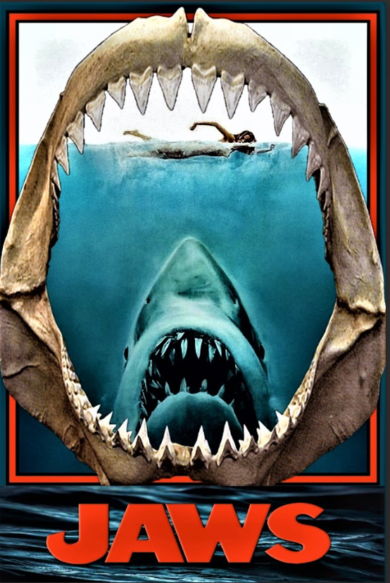 Jaws 1975 Poster 24x36 Steven Spielberg Classic Thriller Shark Horror Adventure