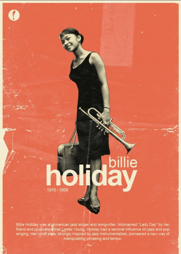 Billie Holiday Jazz Poster 24x36 - Iconic Singer, Classic Portrait, Rare Art - PosterFire.com