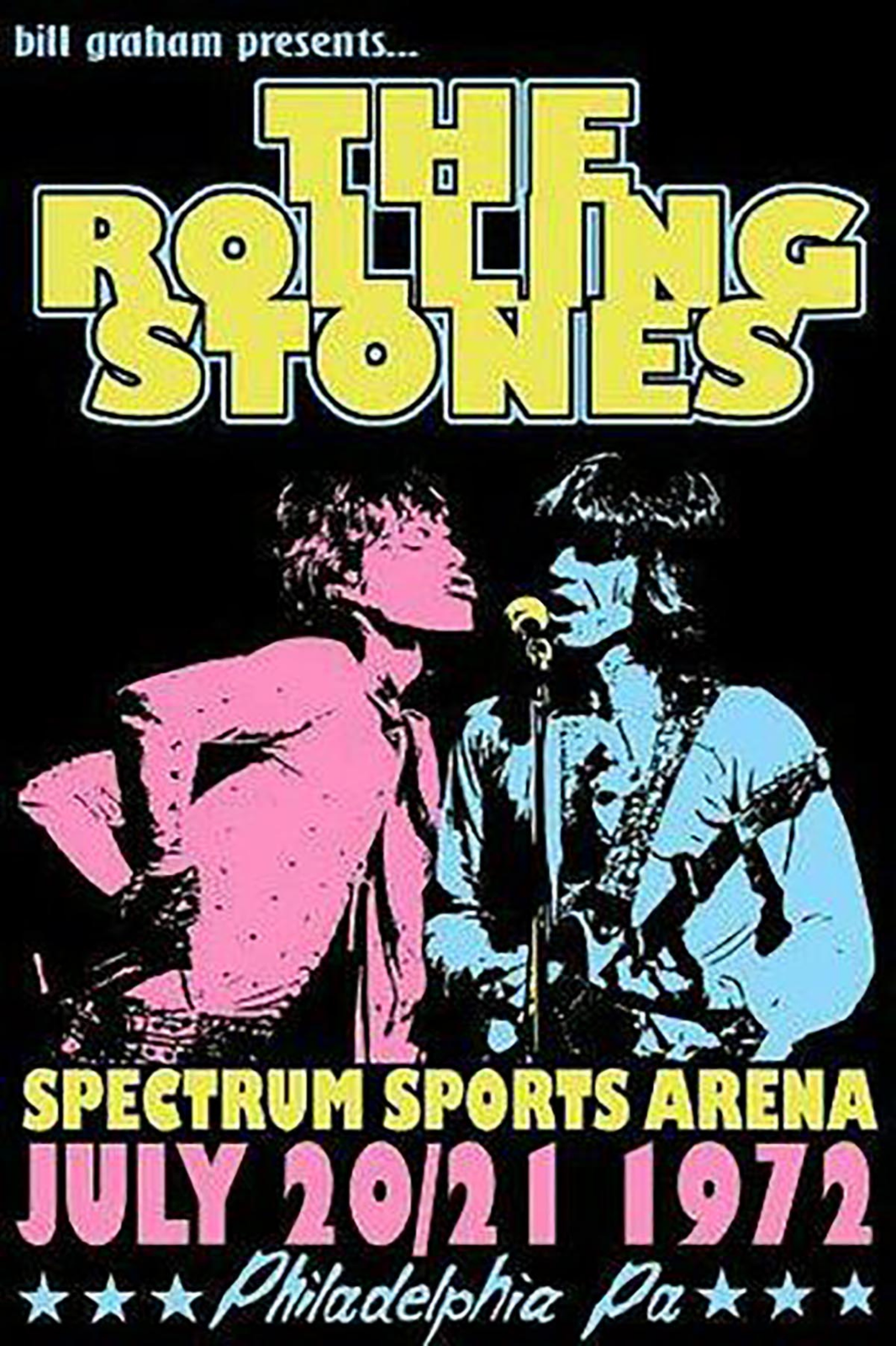 Rolling Stones Music Poster, Rock Legends, Vintage 70s Concert Art, Iconic Band - PosterFire.com