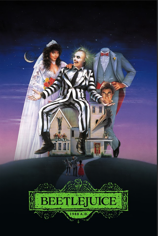 Beetlejuice 1988 Poster 24x36 Tim Burton Comedy Horror Iconic Art Print