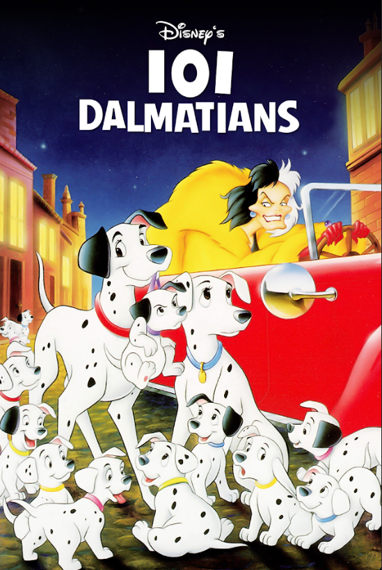 One Hundred and One Dalmatians (1961) 24x36 Movie Poster, Disney Animated Classi