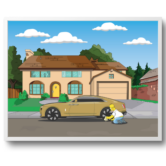 Rolls Royce Spectre The Simpsons 2024 24x30 homer art wraith south park lisa wed - PosterFire.com