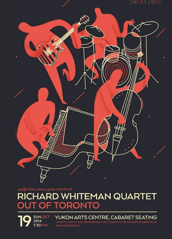 Richard Whiteman Quartet Jazz Poster 24x36 - Live Performance, Elegant Art, Rare - PosterFire.com