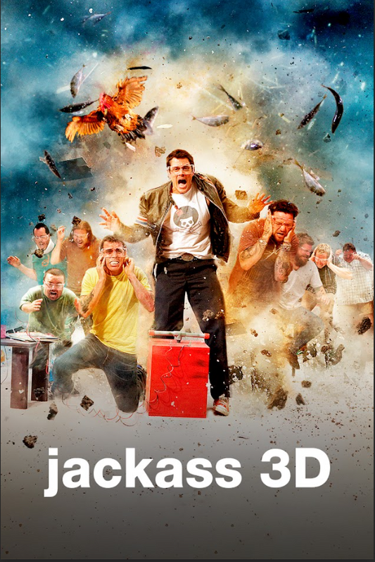 Jackass 3D 2010 Poster 24x36 - Crazy Stunts Johnny Knoxville 3D Comedy Madness