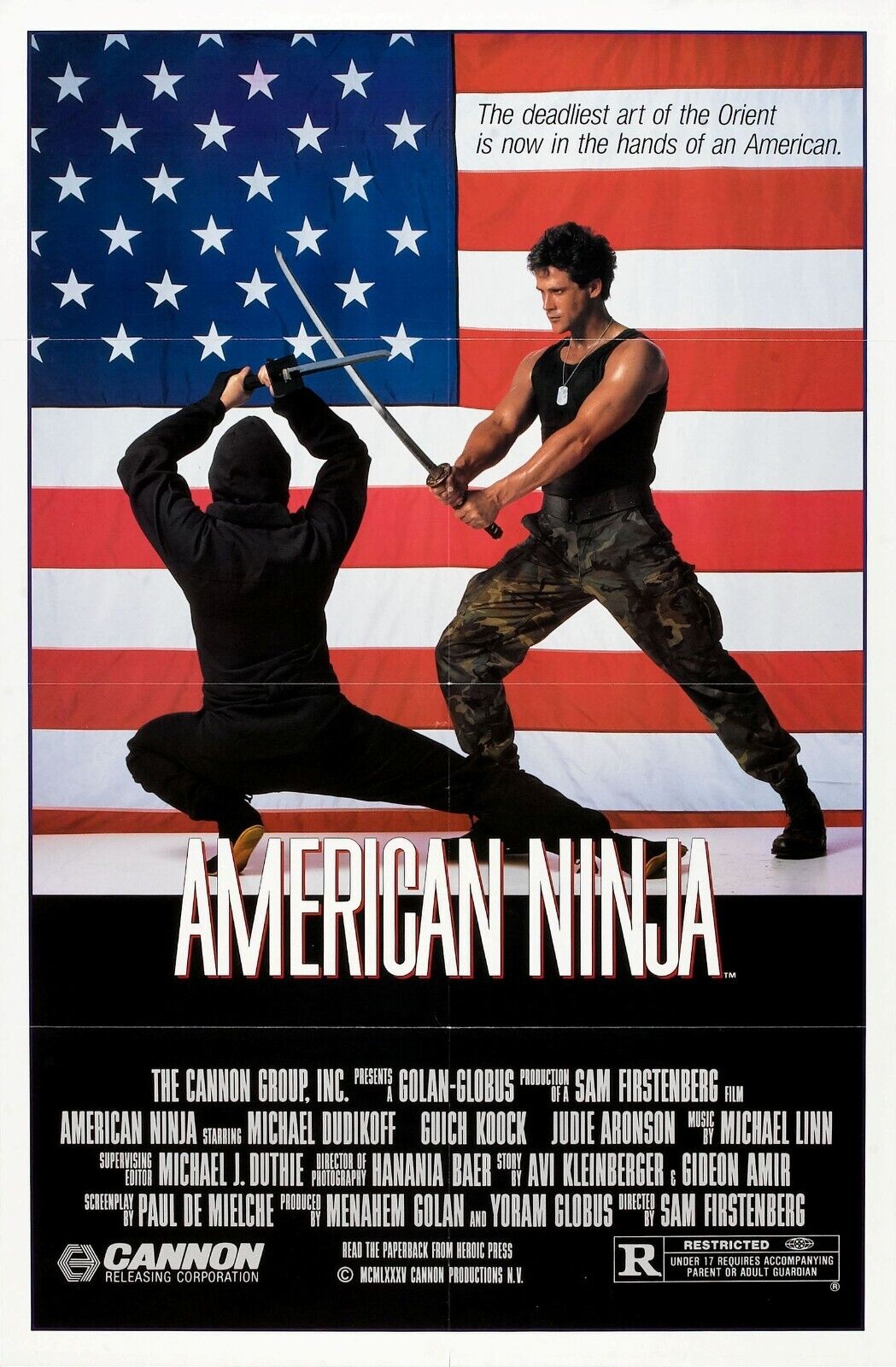 American Ninja 1 Movie Poster - Vintage Action Martial Arts Collectible Art Prin