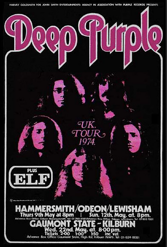 Deep Purple Poster 24x36 - Legendary Rock Band Music Classic Art