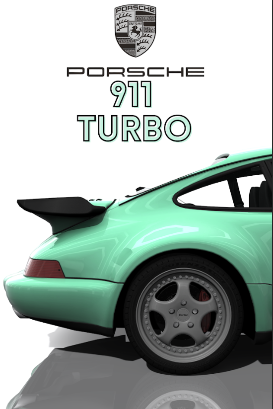 Porsche 911 Turbo 3 Poster 24x36 - High-Performance Sports Car Classic Vehicle