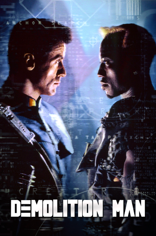 Demolition Man (1993) 24x36 Poster Stallone vs Snipes Sci-Fi Futuristic Action R - PosterFire.com