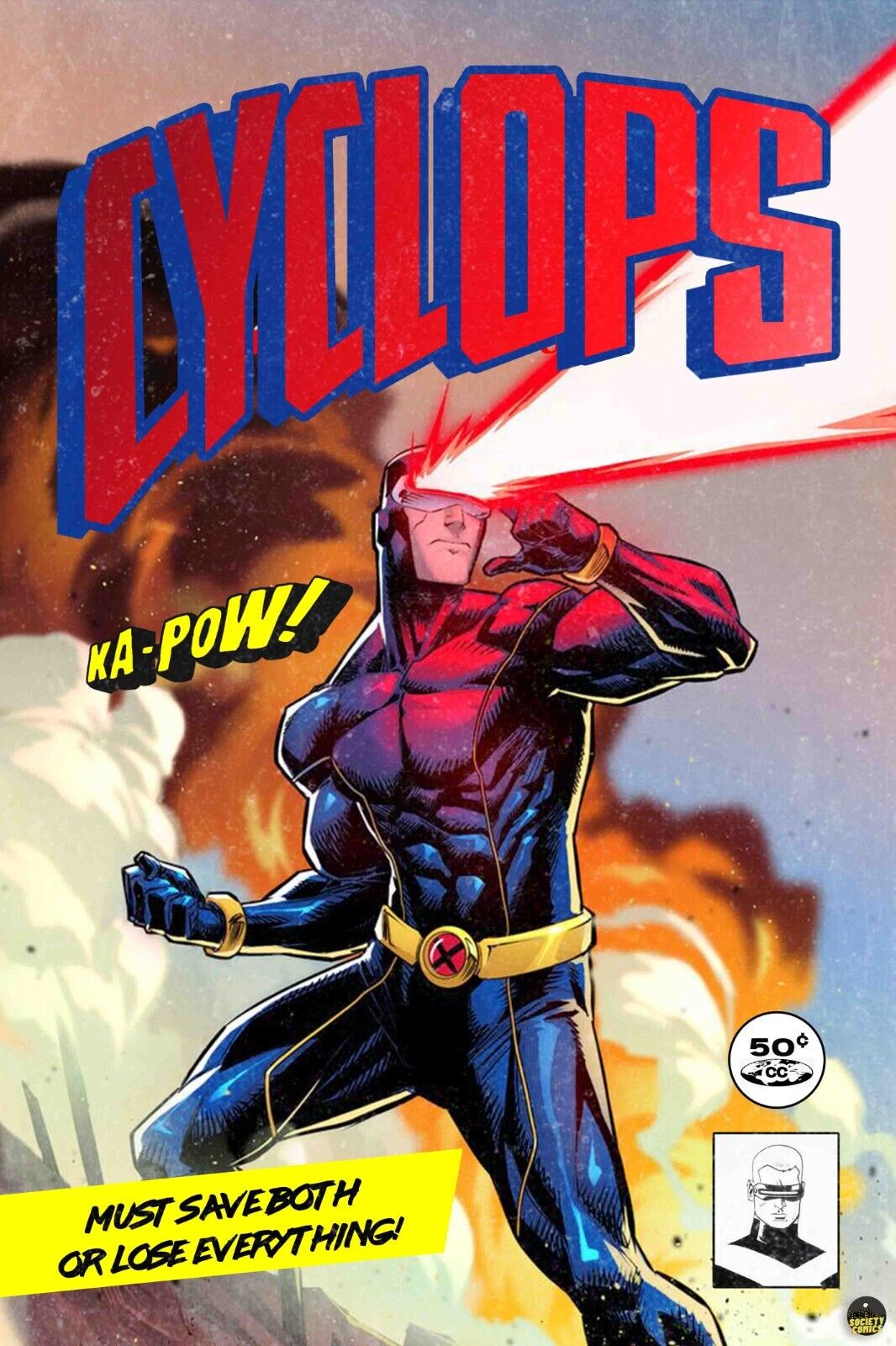 cyclops poster 24x36 xmen uncanny game room artwork man vace comic book vintage - PosterFire.com