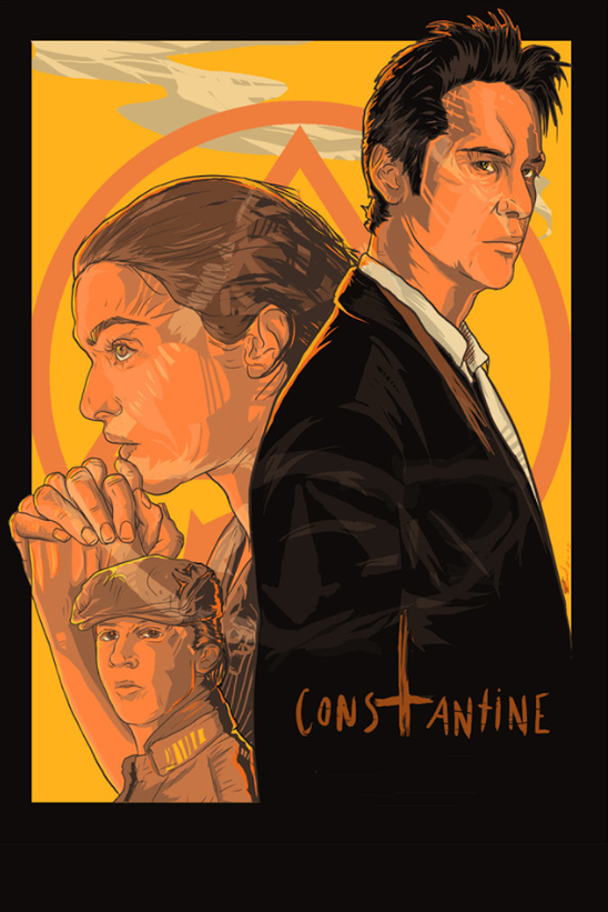 Constantine (2005) 24x36 Poster Keanu Reeves Supernatural Action Thriller Retro - PosterFire.com