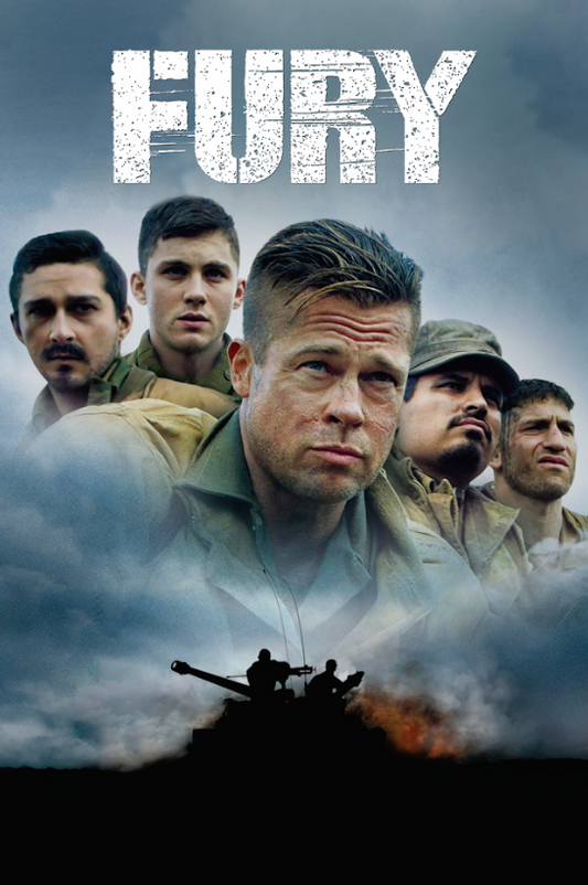 Fury 2014 Poster 24x36 - Brad Pitt WWII Tank Battle Action Drama Intense Combat - PosterFire.com