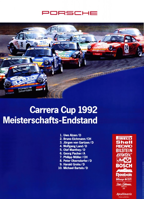 Carrera Cup 1992 Car Racing Poster - Celebrating Porsche's Iconic Series - PosterFire.com