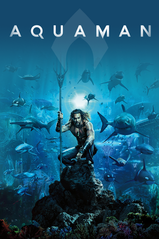 Aquaman 2018 Poster 24x36 - Jason Momoa, DC Superhero, Underwater Action - PosterFire.com