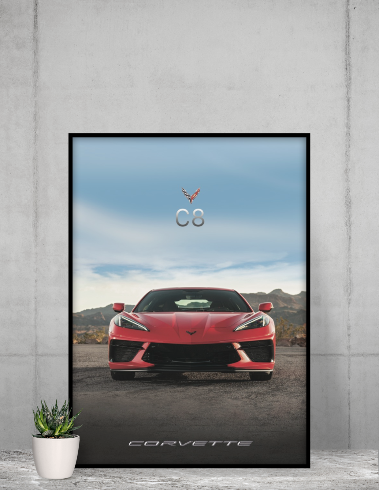 Corvette C8 poster 24x36 ZR1 ZL1 Z06 art Chevrolet sports car  man cave Camaro