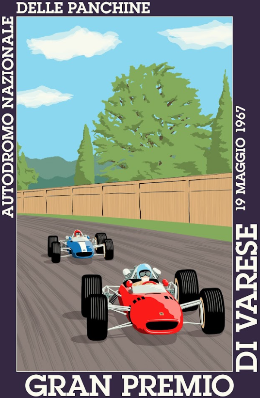 Gran Premio 1967 Car Racing Poster 24x36 – Vintage Motorsport Art, Classic Racin - PosterFire.com