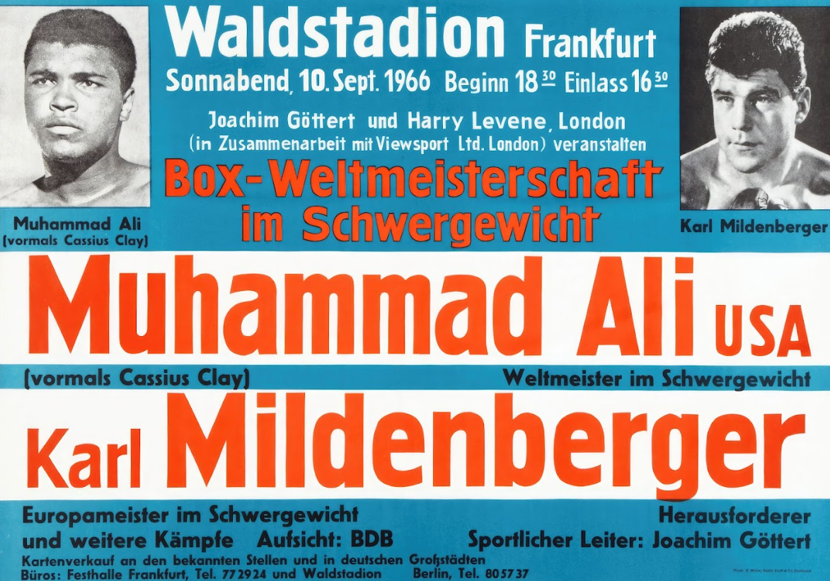 Muhammad Ali vs Karl Mildenberger Boxing Poster 24x36 - 1966 Heavyweight Title - PosterFire.com