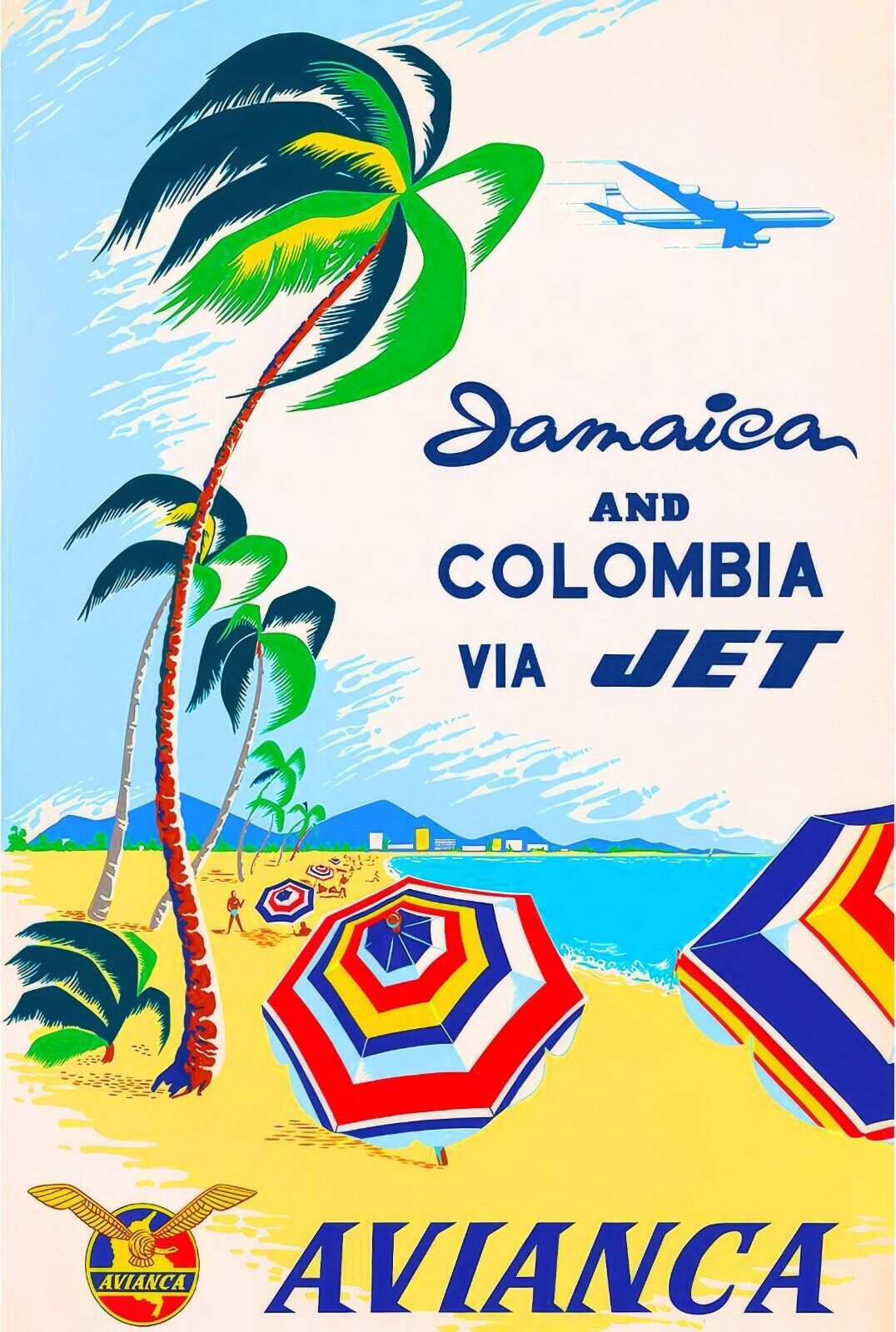 1961 Avianca Jamaica Poster | Classic Travel Design