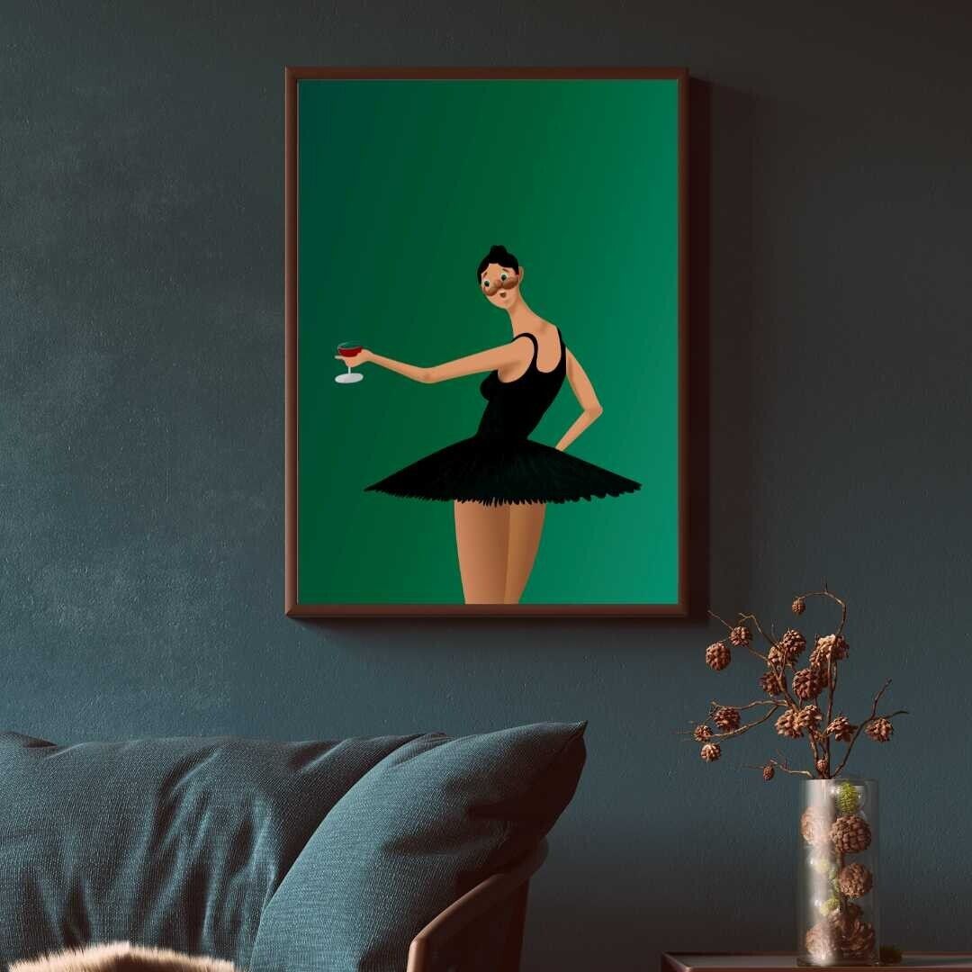 Ballerina Twisted Dark Fantasy Art Print condo poster pop modern kanye kaws - PosterFire.com