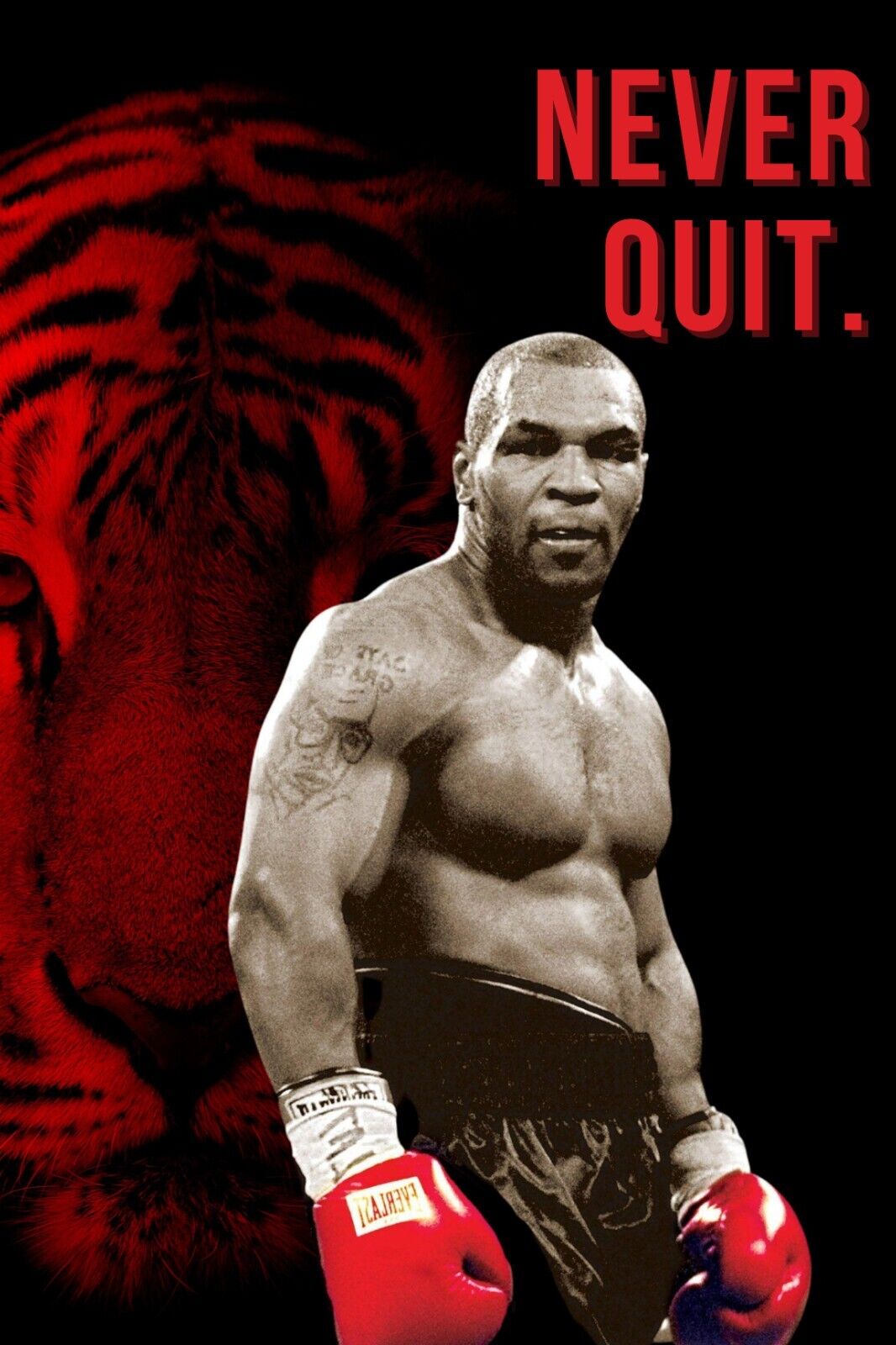 Boxing Mike Tyson 24x36 Poster Quotes Inspirational Motivational Wall Art WBA