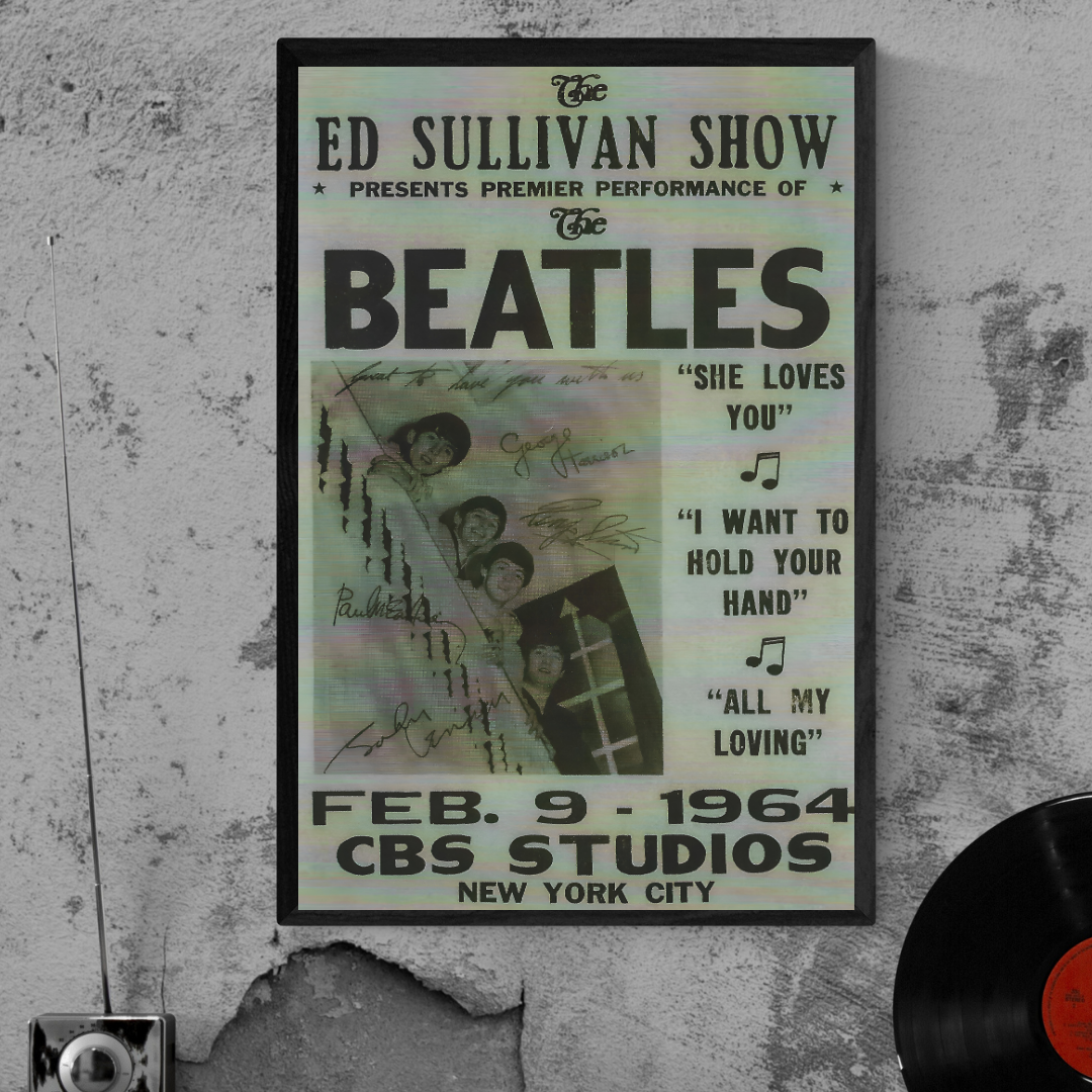 Rare ED Sullivan Show The Beatles Vintage Poster - Collectible Memorabilia