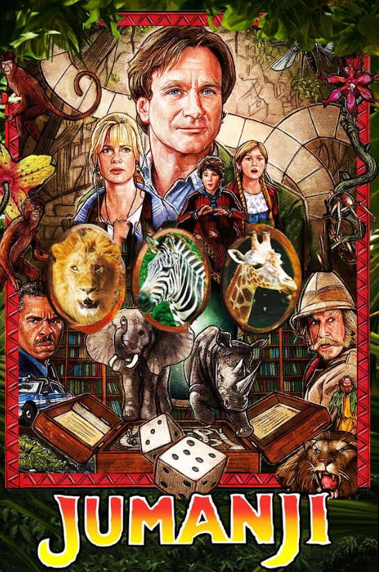 Jumanji 1995 Poster 24x36 - Robin Williams Adventure Fantasy, Jungle Game Art - PosterFire.com