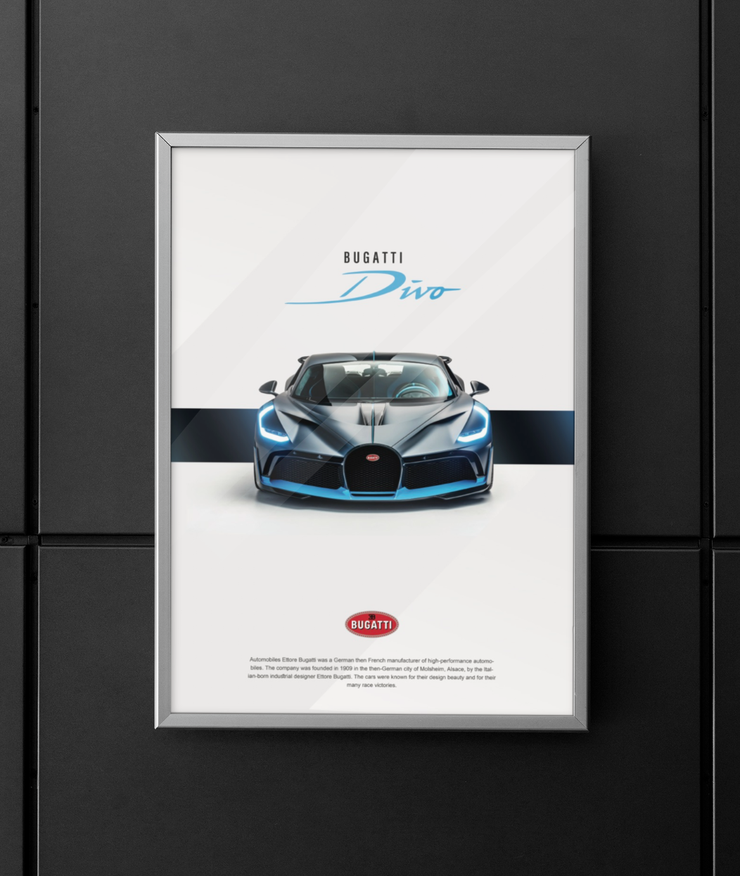 Bugatti Divo 24x36 poster  Super Sport Chiron Veyron german euro porsche german