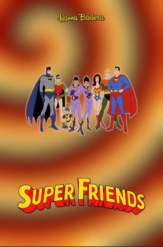 Super Friends (1975) 24x36 Movie Poster Classic Animated Superhero Adventure Art