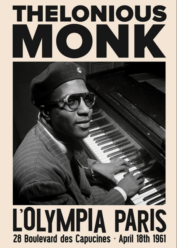 Thelonious Monk Olympia Paris Poster 24x36 - Jazz Icon, Historic Venue, Rare - PosterFire.com