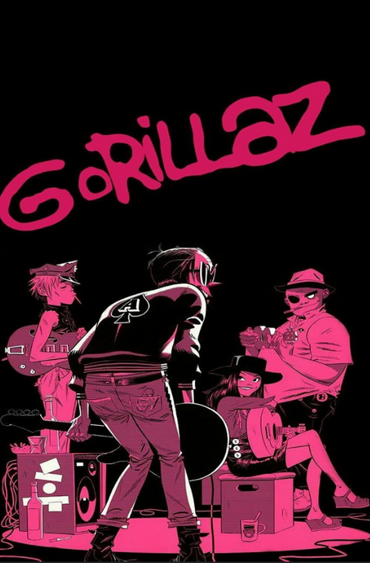 Gorillaz Poster 24x36 – Iconic Band Artwork, Modern Music Poster, Animated Style