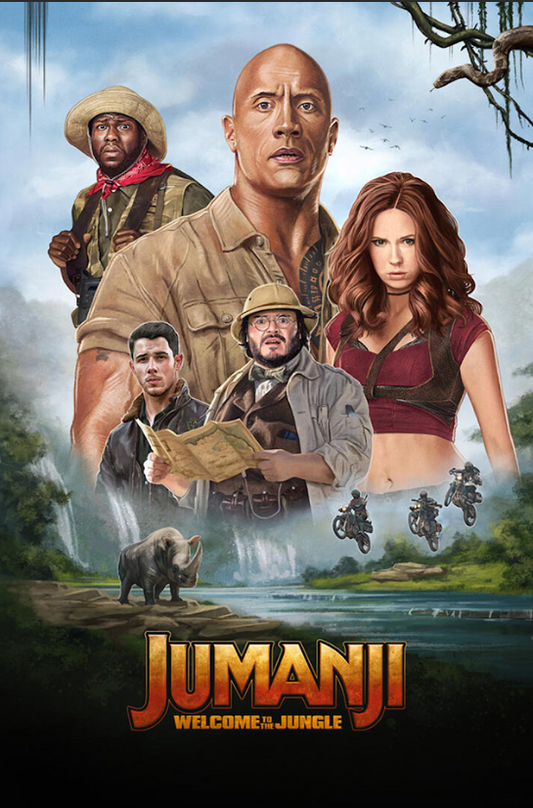 Jumanji: Welcome to the Jungle 2017 Poster 24x36 - Dwayne Johnson Adventure - PosterFire.com