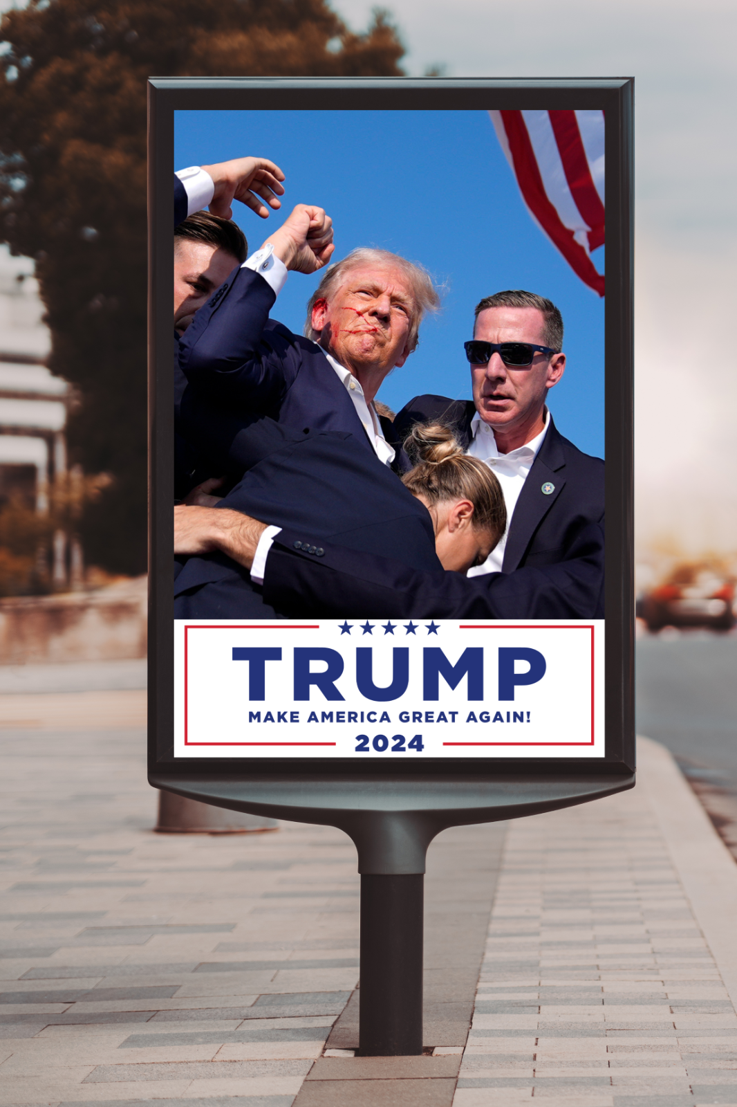 Trump Assassination attempt 2024 24X36 POSTER president shot Shooting rally - PosterFire.com